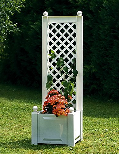 Pflanzkasten mit Rankgitter 43 cm weiß