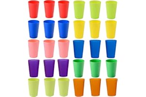 PALUDO 30 Stück Bunt Plastikbecher Wiederverwendbare Becher - 260ml Plastik Trinkbecher in 10 Farben - Mehrweg Kunststoffbecher Set - für Kinder Partys im Freien Picknicks Camping Reisen Küche