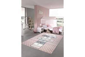 CARPETIA Alfombra para niños Juego de alfombras Rosado Gris Crema Größe 160x230 cm
