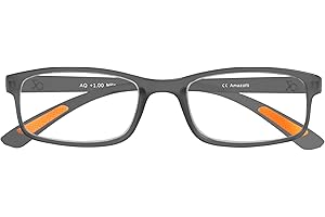 Amazotti Milano Grey Trendy Reading Glasses +3.00 | Stylish Glasses for Men & Women | Lightweight, Durable, Flexible Eye Glasses for Reading, Computer, and Screen Use