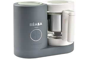 BÉABA, Babycook Neo, mikser parowy 6 w 1, robot dla niemowląt, wyprodukowany we Francji, szklana miska, zbiornik ze stali nierdzewnej, duża pojemność, dywersyfikacja żywności, małe doniczki dla