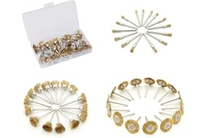 HEEDPEIUR 45 PCS Brass Wire Brushes for Cleaning Rust Drill for Paint Removal on Wood Cleaning Metal, Rust Removal Drill Attachment Bit Set, Wire Wheel for Drill