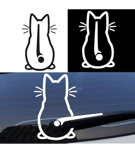 Adesivo Per Tergicristallo Con Gatti - Riflettente E Impermeabile 30x20cm | Decorazione Auto Divertente - Foto 3