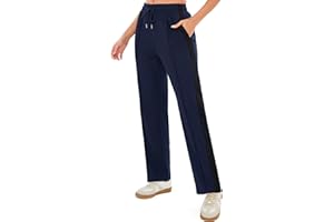 Terecey Pantalon Jogging Femme Coton Pantalons de Sport Décontracté avec Taille Élastique et Poches Pantalon de Survêtement pour Yoga Fitness Running S-XXL