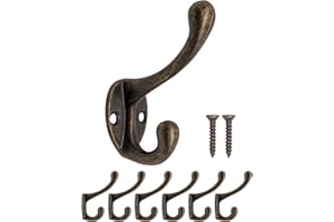 Fuxxer Set da 6 ganci antichi e piccoli, in ottone bronzo