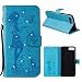 Produktbild iPhone 7 Plus Hülle, SHUNDA Crystal Bling Diamant Mädchen Prägung Brieftasche Lederhülle PU Flip Wallet Etui Glitzer Tasche Handyhülle für iPhone 7 Plus - Blau