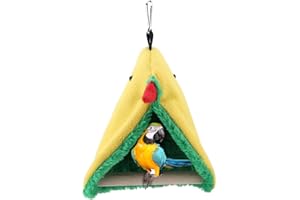 Akozon Bird Parrot Plush Triangle Hammock Cage Happy Tent Bed Hanging Cave Toy