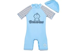 BONVERANO Costume da Bagno per Neonato Vestiti Interi Manica Lunga Protezione UV 50+ Costumi da Bagno con Cerniera