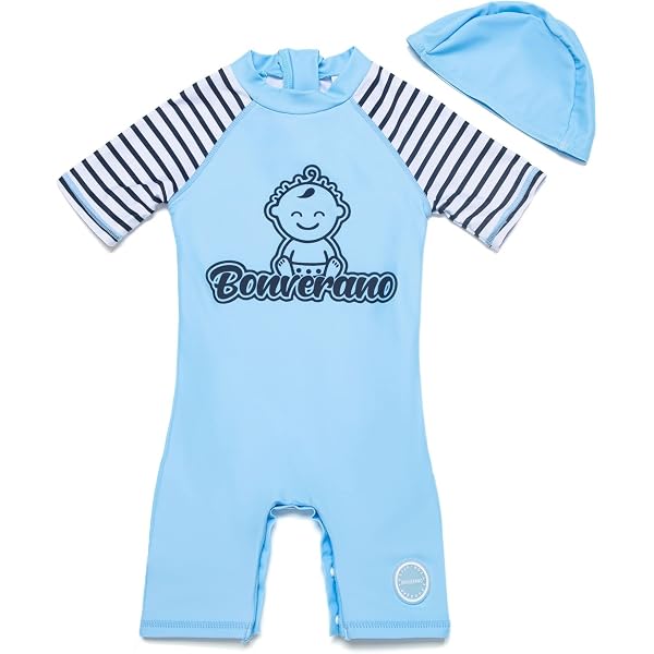 Combinaison UV UPF 50 Maillot Bain Bébé Garçon Bonverano UPF 50 - Combinaison Avec Chapeau - Protection UV Maillot Bain Chapeau Bébé