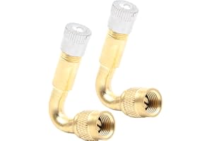 AMZSKU Lot de 2 rallonges de Valve à 45 degrés, rallonge de Valve en cuivre pour Valve d'angle de Valve de Voiture, Valve de Pneu pour Voiture, Moto, vélo, Scooter