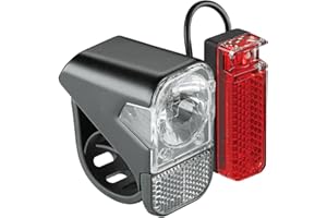 AXA Visto 3 – cykelljusset med batterier – enkel fastsättning – vattentät – med batteriindikator – inkl. 3 x AAA-batterier – StVZO-godkänd