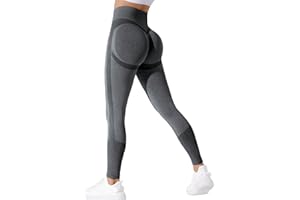 Neteson Mallas Deporte Mujer Push Up Cintura Alta Pantalones de Yoga Elásticos Leggins Control de Barriga Sin Costuras Scrunch Butt para Danza Gym Fitness