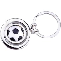 Porte-clés Football 3D Rotatif Sportigo - Cadeau Pour Fan De Foot - Argenté - 7