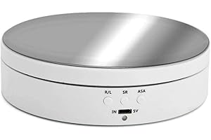 QOTSTEOS Soporte de exhibición giratorio, soporte de exhibición giratorio motorizado, plataforma giratoria de 360 grados, para tienda, exhibición de joyas, estudio fotográfico de fotografía, velocidad