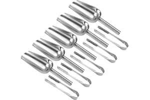 BESTOMZ 5 Stück Edelstahl Eisportionierer Scoopers und 5 Stück Eis Clips Zange für Hochzeiten Candy Dessert Buffet Eis