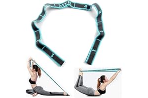 NJCXOLA Sangle de Yoga avec 9 Boucles, Bande Élastique Sport pour Fitness, Pilates et Stretching