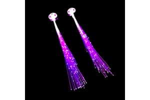BF SOUVENIRS 2 Stück LED Party Haarsträhnen mit leuchtenden Glasfasern Engelshaar Weihnachten Engel Haarschmuck Haarclip Karneval Junggesellinnenabschied Volksfest Hochzeit Kindergeburtstag (Pink)