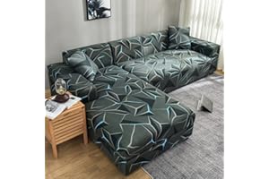 uyeoco Housse de Canapé d Angle Extensible Complet Protection Canapé d'angle pour 1/2/3/4 Places Couverture Canape Dangle Droit/Gauche Couvre Canape (Color : L, Size : 235-300cm)