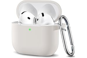Ouwegaga Etui kompatybilne z AirPods 4. generacji 2024 - etui ochronne na całą obudowę, odporne na wstrząsy, silikonowe etui kompatybilne z Apple AirPod 4, widoczna przednia dioda LED, z