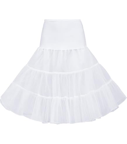 WOWBRIDAL Sottogonna A Cerchi 4 Anelli – Bianca, Linea A, Lunga 95 Cm – Sottoveste Crinolina Per Abiti Da Sposa E Cerimonia