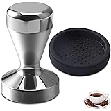 Coffee Tamper 51mm Espresso Coffee Stamp Coffee Press Stainless Steel with Tamper Mat for Coffee, Espresso, Tamping, Barista,