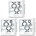 hoyiours Room Thermometer Indoor Hygrometer, 3 Pack Mini Temperature Monitor Humidity Meter, Digital Hygrometer Thermometer for Home, Office, Bedroom, Babyroom