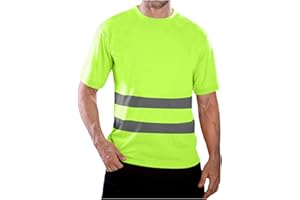 RUMAOZIA Profi Warnschutz T-Shirt Kurzarm Arbeitsshirt Warnshirt Arbeitshemd Gelb sicherheits Tshirt Arbeitskleidung Baustelle Warn Shirt
