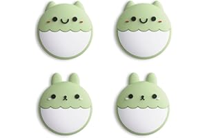 eXtremeRate PlayVital Copri Analogici per Nintendo Switch/OLED Joycon,Cover Levette Analogiche Silicone Thumb Grip Cap per Nintendo Switch Lite(Coniglio&Scoiattolo)-Matcha Verde