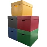 Storage Box 5 Pieces Decorative Storage Box Toy Box Archive Storage Organizer 5 Colors Box 41x35x30H