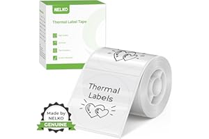 ‎NELKO Thermoetiketten für Nelko PM220 Etikettendrucker, 50 mm, rund, Thermoetiketten, wasserdicht, Mehrzweck-Etikettenband, 1 Rolle mit 150 selbstklebenden Thermopapier (transparent), TP50x50x150