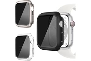 Twarde etui z poliwęglanu do Apple Watch Series 9/8/7 45 mm, AOKUTDA 30°, antyszpiegowskie, ochrona ekranu ze szkła hartowanego, ultracienkie, pełne pokrycie, do akcesoriów Apple Watch, 3 kolory, 45