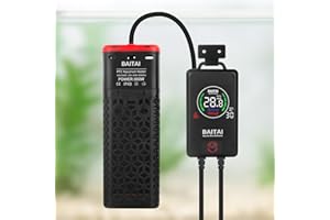 BAITAI 800W Aquarium Heater, Heavy-Duty PTC Submersible Fish Tank Heater with External LED Thermostat, Automatic Temp Control, Dry-Run & Overheat Protection, Energy Efficient Heater for 300–800L Tanks
