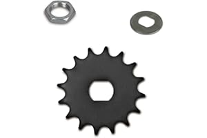 BISOMO 3-teiliges Set aus Ritzel 16 Zahn, Befestigungsmutter und Sicherungsblech für Simson