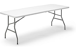 KG KITGARDEN - Mesa Plegable Portátil Multifuncional, 200x74x74cm, Blanco