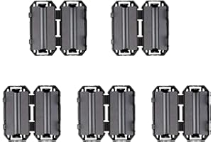 HUAREW Noise Blanker Clip de cable negro Tipo de clip Anillo de ferrita RFI EMI para 3.5 mm(paquete de 5)