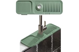 Jastown Tappetino per Rubinetto in Silicone 45x14cm, Tappetino Lavello e Proteggi Lavandino per Rubinetti 3.5-6cm,paraspruzzi lavello Cucina,Ideale per Cucina e Bagno (Verde)