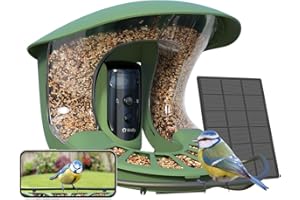 Birdfy 2 Pro Mangiatoia per Uccelli con 2K Doppia Fotocamera per Birdwatching, Gratuita IA Uccelli l'identificazione, Video al Rallentatore, Notifica in Tempo Reale, Tracciamento Automatico, Solare