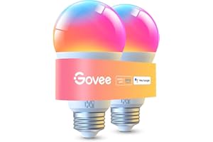 Govee Smart Glühbirne E27, 1000LM RGBWW Led Lamp App dimmbar, Wi-Fi & Bluetooth Smart Bulbs 9W, 54 Szenen, 16 Millionen DIY-Farben, Kompatibel mit Alexa & Google Assistant, 2 Stück