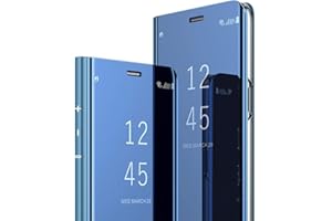 MRSTER Xiaomi Redmi Note 7 - Funda con Espejo para Xiaomi Redmi Note 7, Espejo Smart View Standing 360°, Protector de Pantalla para Xiaomi Redmi Note 7. Flip Mirror: Azul