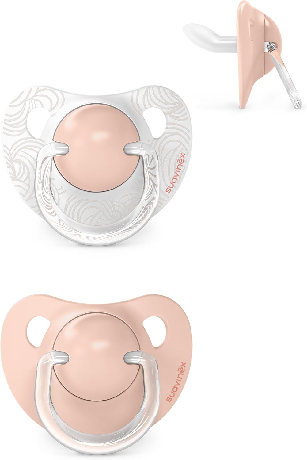 Suavinex, Pack de 2 Chupetes con Tetina Anatómica de Silicona SX Pro, para Bebés 0-6 Meses, Chupete para Recién Nacido, con Tetina más Plana y Flexible, Dreams Rosa