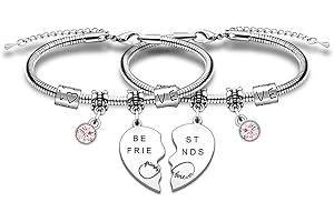 SMARGO 2 Pcs Charm Best Friend Forever Bracelets Gifts For Girls Women Birthday Christmas Graduation Bff Friendship Jewellery