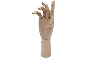 Paintersisters® Main articulée, 30 cm Droite, main en bois mobile, main modèle Mannequin Modèle main Poupée de dessin