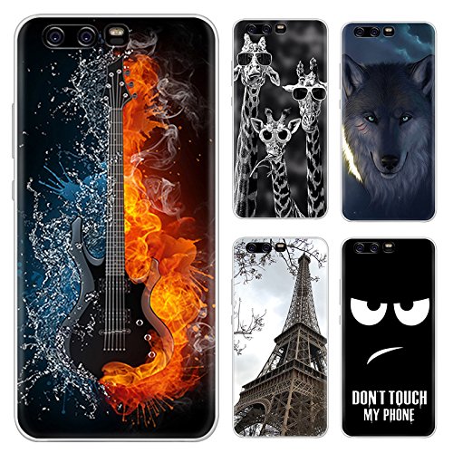 Funda Huawei P10  DeepELE PERSONALIZADO Colorido Dibujo Amigable Medio Ambiente TPU Suave Shakeproof Protector Carcasa Patr  n Encantador  Torre Eiffel