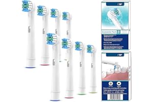 WuYan Wymienna głowica szczoteczki do zębów Oral B, wymienne wkłady do szczoteczek do zębów Braun Electric Charged, doskonałe czyszczenie i usuwanie płytki nazębnej, 8 szt. w opakowaniu dla dorosłych