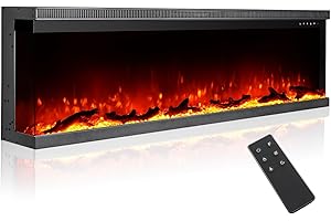 M.C.Haus Camino Elettrico di Lusso a 3 Lati con 3 Modalità di Installazione, Caminetto da Incasso su Parete Multimediale, Effetto Fiamma Elettrica con 9 Colori, 1800W, 153 cm/60", Nero