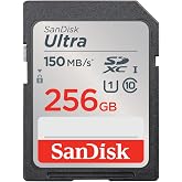 SanDisk 256 GB Ultra SDXC bellek kartı, 150 MB/s'ye kadar, A1 uygulama performansı, UHS-I, Class 10, U1