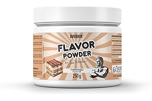 Weider -Flavor Powder - Kalorienarmes Geschmackspulver für köstliche Süßspeisen - Mit Quark, Jogurt oder Eiweißpulver mischen - Vegan, Zuckerarm - 250 g - Tiramisu