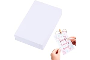 AUTUUCKEE 100 Sheets A6 Blank Postcards 15 X 10cm, White Card Postcard Paper Cardstock Set, Index Flash Note Printable Postcards Set for Art or Blank Postcards for Mailing(White)