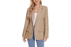 ZAHALA BATTERY Womens Causal Blazers Suit Open Front Long Sleeve Lapel Button Work Office Jackets Blazer with Pockets