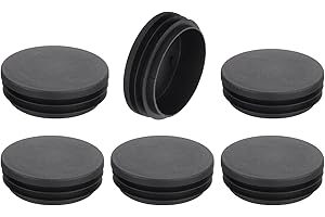sourcing map 6 Pcs Round Plastic Plug, Black Tubing End Cap Plugs, 76mm(2.99 Inch) Furniture Leg Pipe Insert, Glide Protection for Chair, Sofa, Table, Shelf